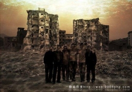 欧美海底阳光底中的城市废墟建筑摄影欣赏