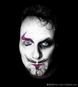 美国超酷黑色男女脸部面部彩绘化妆摄影