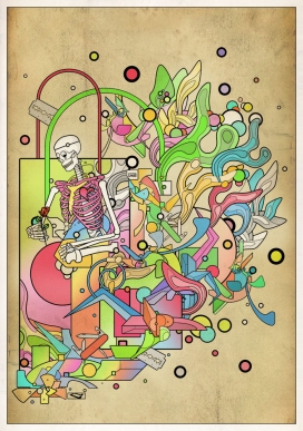 墨西哥Mixmasterangel缤纷手绘艺术插画作品