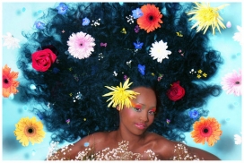 英国女人头饰插画炫彩艺术摄影