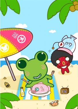 欧美Sinbawa可爱青蛙王子漫画插画系列设计