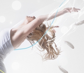 欧美Delightfully Vague 女孩兴高采烈地跳跃插画感觉摄影