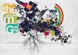 2010美国beauxlent复古色调艺术线条插画作品