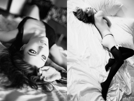 法国black 时尚美诱泳装黑白效果广告摄影欣赏