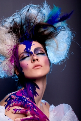 匈牙利BLUE人像泼墨效果彩妆摄影