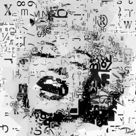 美国LETTERING超级酷创意字体拼图黑白画像