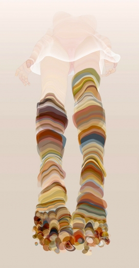 俄罗斯插画奥尔加费尔德曼网络上创建Behance有趣和原创作品的情侣--双脚