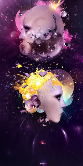 2010墨西哥设计师Vezeta最新数字炫彩人像插画作品欣赏