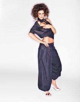 波西米亚Dana in Denim时尚妇女人像摄影