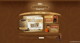 咖啡色酷站截图欣赏之波兰娃娃Coffeetopia咖啡饮料网站