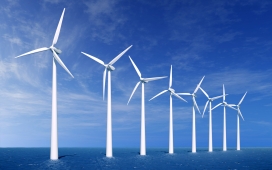 荷兰高清晰风力发电风车电力能源桌面壁纸图片