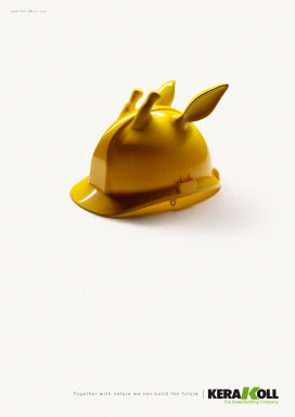意大利Kerakoll劳保安全帽头盔平面广告-Together With Nature连同自然