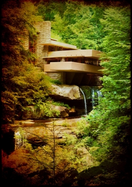 美国Fallingwater by Frank Lloyd Wright隐居奢华世外桃源别墅设计摄影图片