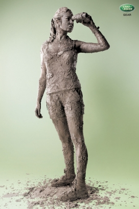 欧美Land Rover陆虎越野车平面广告-泥雕