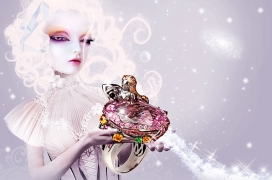 欧美Zodiac Rings advertising for Lydia Courteille十二生肖环的插画广告