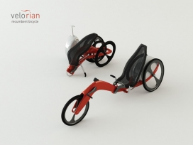 国外工业：Velorian? folding recumbent trike折叠横卧三轮车设计