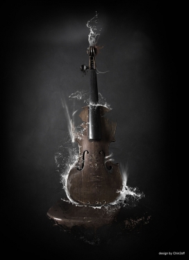 欧美Go with the Flow漂亮时尚酷水花插画-顺其自然