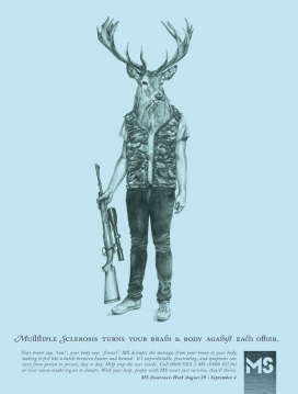 欧美Multiple Sclerosis Society多发性硬化症协会平面广告-猎人与鹿
