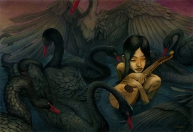 美国BlackSwan漂亮艺术人物插画