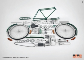 欧美Minicuotas Ribeiro零售商自行车平面广告