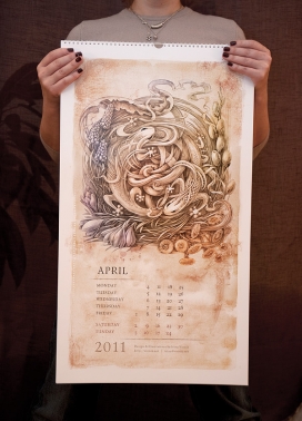 欧美2011年挂历日历插画