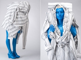 欧美SMURFETTE蓝色涂料彩妆摄影