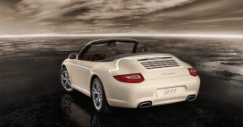 王子级别-高清晰911-carrera-cabriolet/保时捷白色敞篷跑车