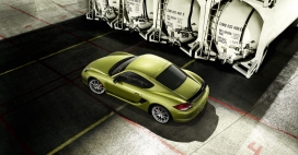 高清cayman-r保时捷绿宝石轻便装运动版跑车摄影壁纸