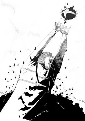 black white large part I插画