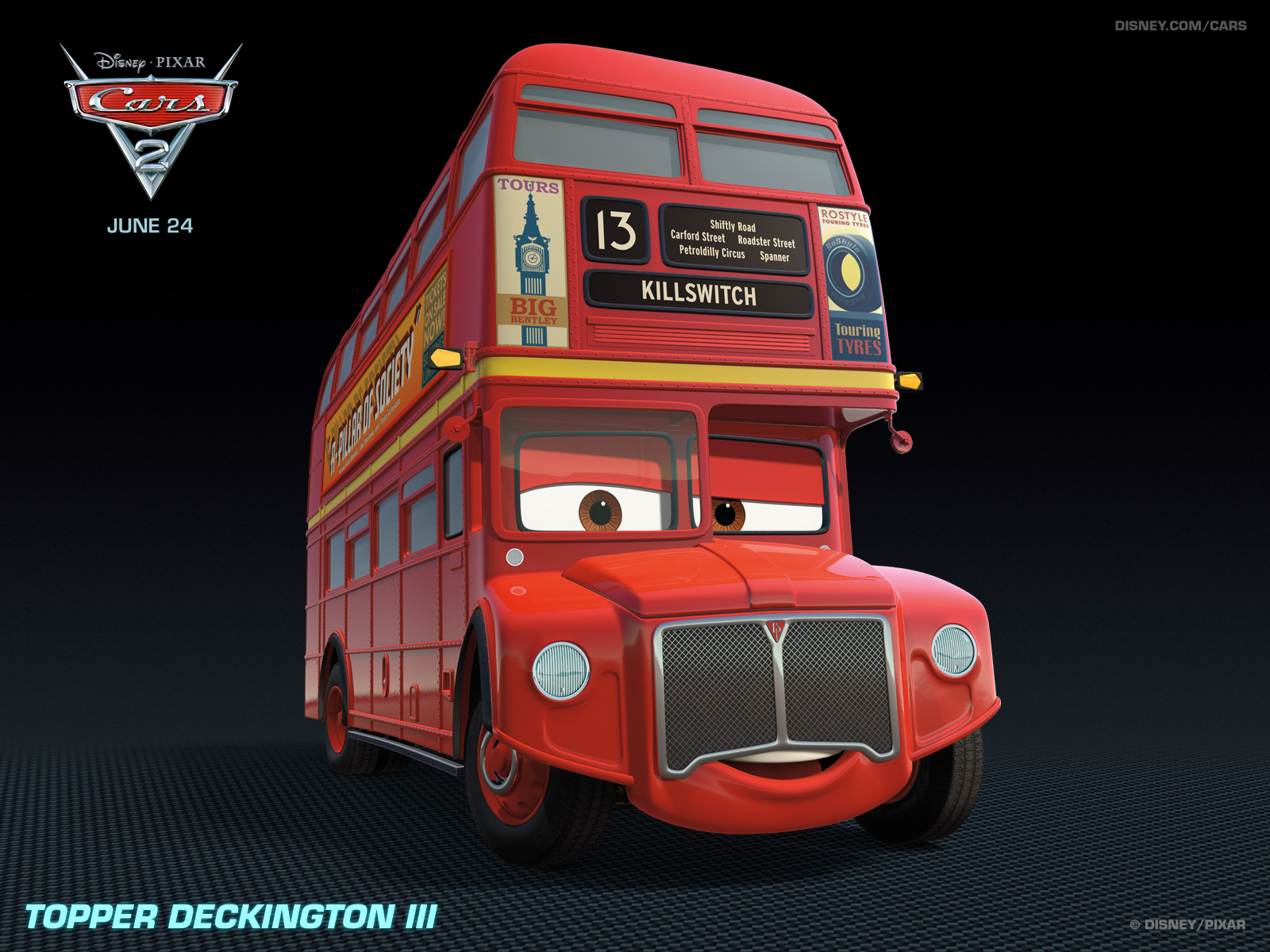 美国2011动画冒险喜剧3D卡通电影《赛车总动员2Cars 2》高清晰海报壁纸---酷图编号26