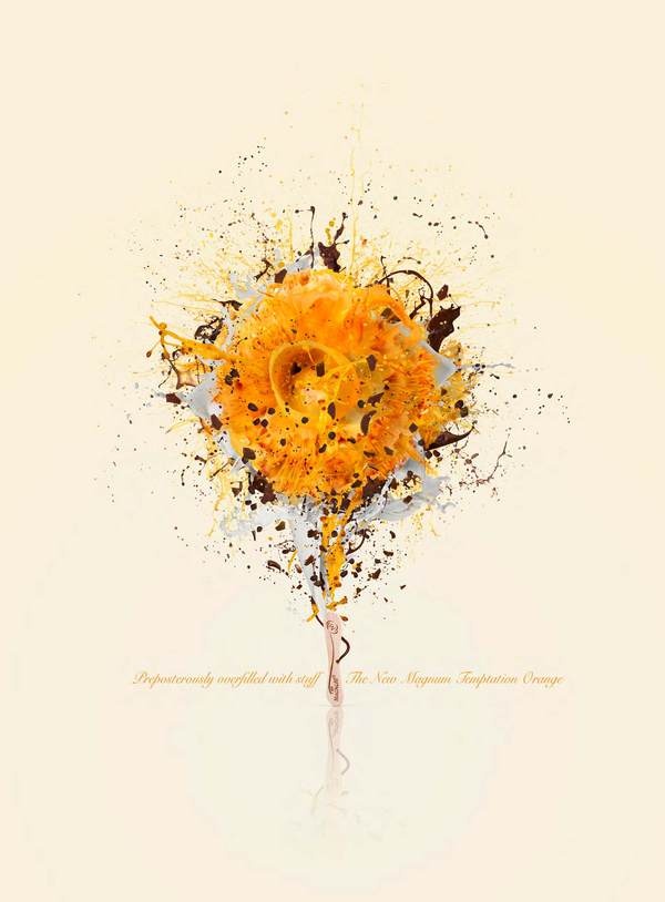 梦龙巧克力冰棒平面广告-时尚的插画设计---酷图编号4