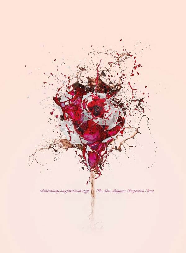 梦龙巧克力冰棒平面广告-时尚的插画设计---酷图编号3