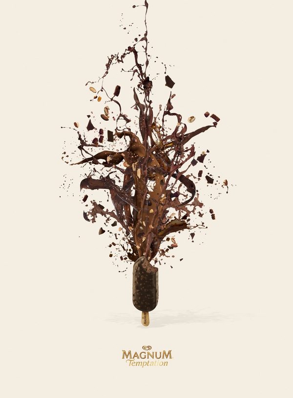 梦龙巧克力冰棒平面广告-时尚的插画设计图片