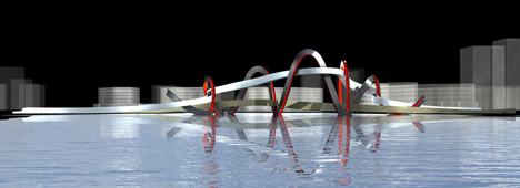 建筑师丹顿科克马歇尔设计:中国杭州意大利面条般的桥梁---酷图编号4