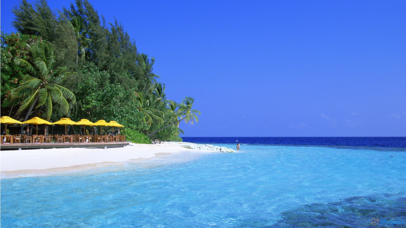 高清晰马尔代夫景点摄影-蓝色天空---酷图编号1