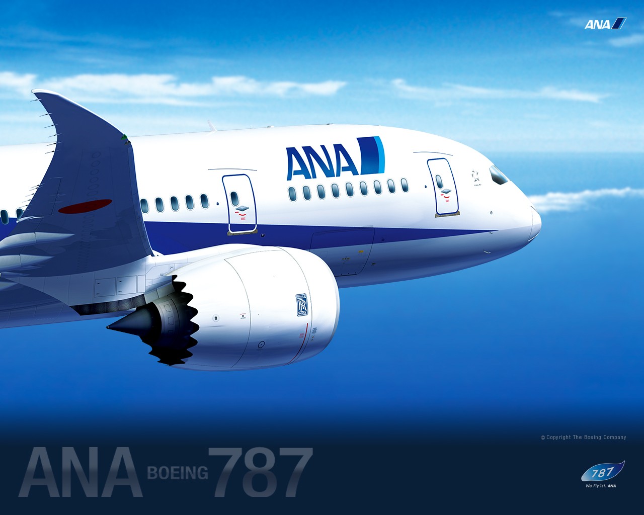 高清晰全日空航空ANA公司-客机壁纸-欧莱凯设计网