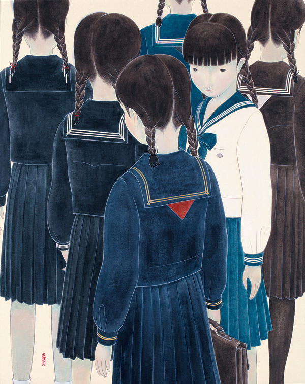 日本女生校服插画-日本tadashi gozu插画师作品图片