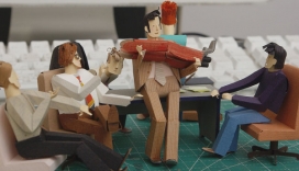 手工艺:欧美Factory and office剪纸艺术办公室