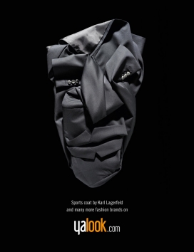 欧美Fashion Faces, Karl Lagerfeld牛仔裤创意平面-看看这人脸面孔-时尚叠衣秀
