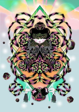 欧美Gold Is Made In Supernovae脸谱插画