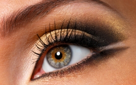 高清晰女人eye眼睛与睫毛特写摄影欣赏图