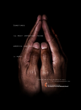 美国United Methodist Church创意手造型平面公益广告