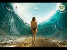 Hawaiian Tropic防水护肤品广告