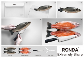 Ronda厨具刀具菜刀平面广告-无比锋利