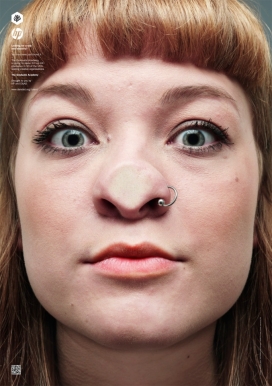 英国D&AD平面广告-贴近玻璃的鼻子