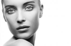 法国ROBERTJASO超高清晰脸部美容产品商业广告黑白效果摄影图