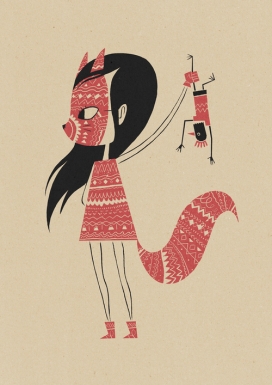 Red and Black插画-红与黑