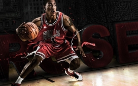 Adidas: Derrick Rose篮球运动插画