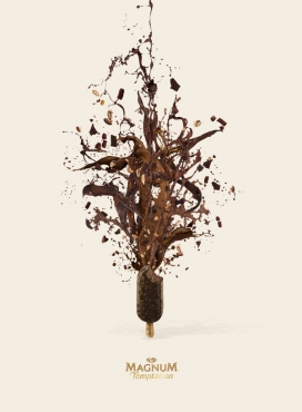 梦龙巧克力冰棒平面广告-时尚的插画设计