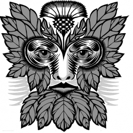 Green Man图案插画